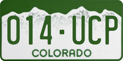 CO license plate 014UCP