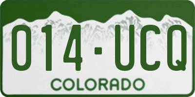 CO license plate 014UCQ