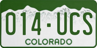 CO license plate 014UCS