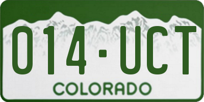 CO license plate 014UCT