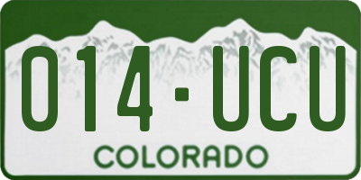 CO license plate 014UCU