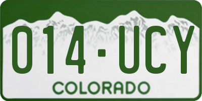 CO license plate 014UCY