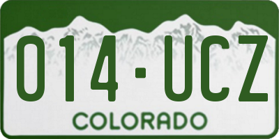 CO license plate 014UCZ