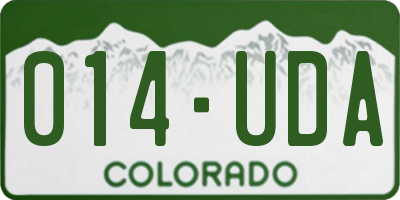 CO license plate 014UDA