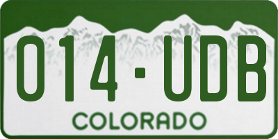 CO license plate 014UDB