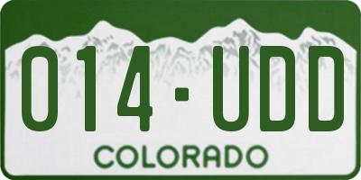 CO license plate 014UDD