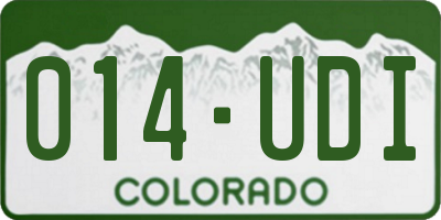 CO license plate 014UDI