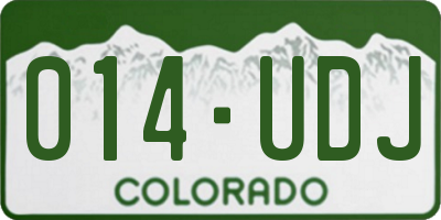 CO license plate 014UDJ