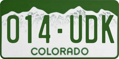 CO license plate 014UDK