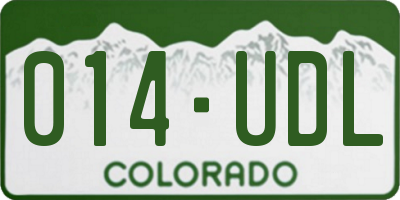 CO license plate 014UDL