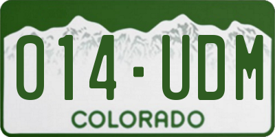 CO license plate 014UDM