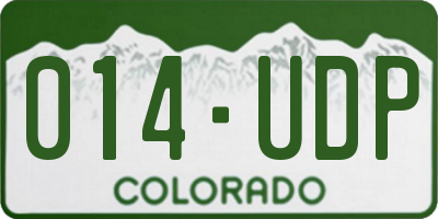 CO license plate 014UDP