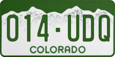 CO license plate 014UDQ