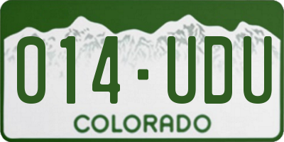 CO license plate 014UDU