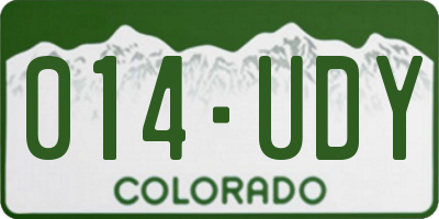 CO license plate 014UDY