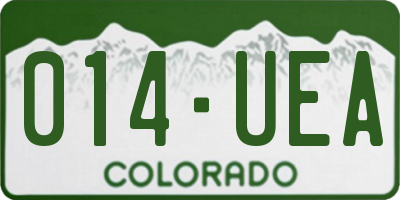 CO license plate 014UEA