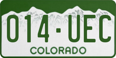 CO license plate 014UEC