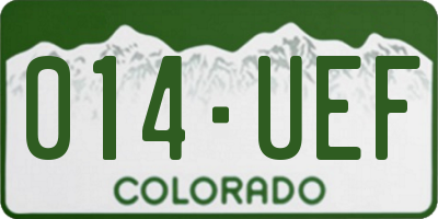 CO license plate 014UEF