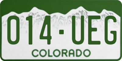 CO license plate 014UEG