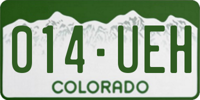 CO license plate 014UEH