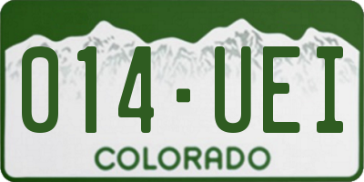 CO license plate 014UEI