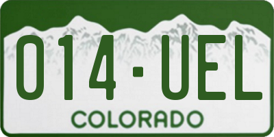 CO license plate 014UEL