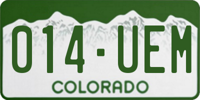 CO license plate 014UEM