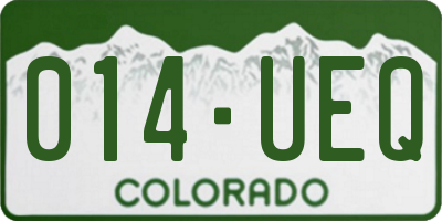 CO license plate 014UEQ