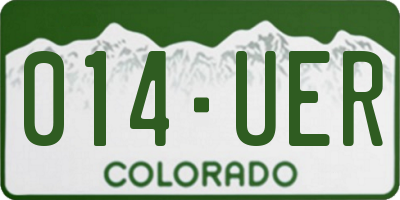 CO license plate 014UER