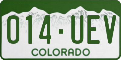 CO license plate 014UEV