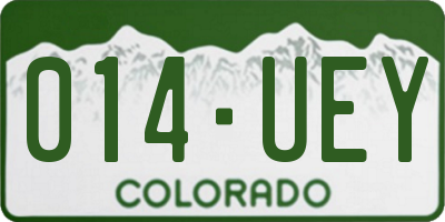 CO license plate 014UEY