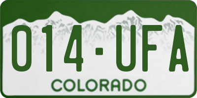 CO license plate 014UFA