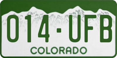 CO license plate 014UFB