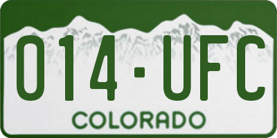 CO license plate 014UFC