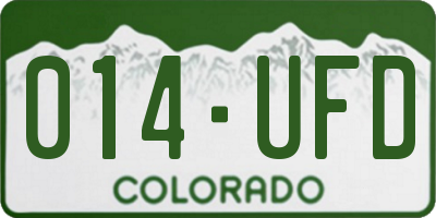 CO license plate 014UFD