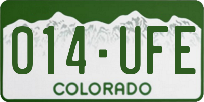 CO license plate 014UFE