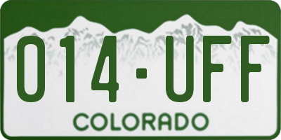 CO license plate 014UFF
