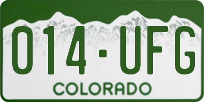 CO license plate 014UFG