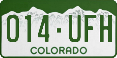 CO license plate 014UFH