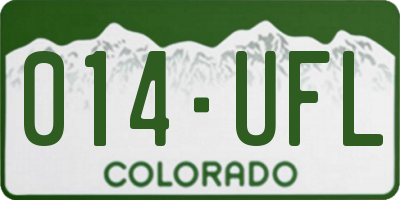 CO license plate 014UFL