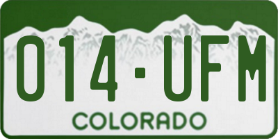 CO license plate 014UFM