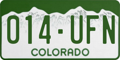 CO license plate 014UFN