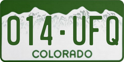 CO license plate 014UFQ