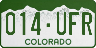 CO license plate 014UFR