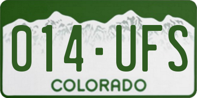 CO license plate 014UFS