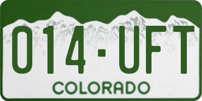 CO license plate 014UFT