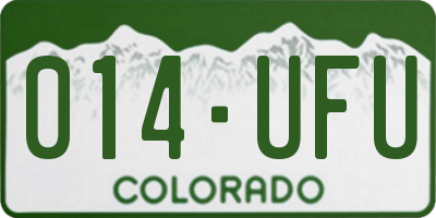 CO license plate 014UFU