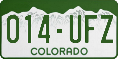 CO license plate 014UFZ