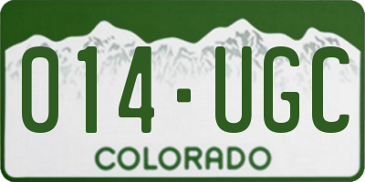 CO license plate 014UGC