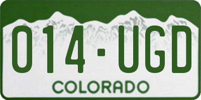 CO license plate 014UGD